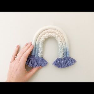 Dip-dyed fiber rainbow wall hanging